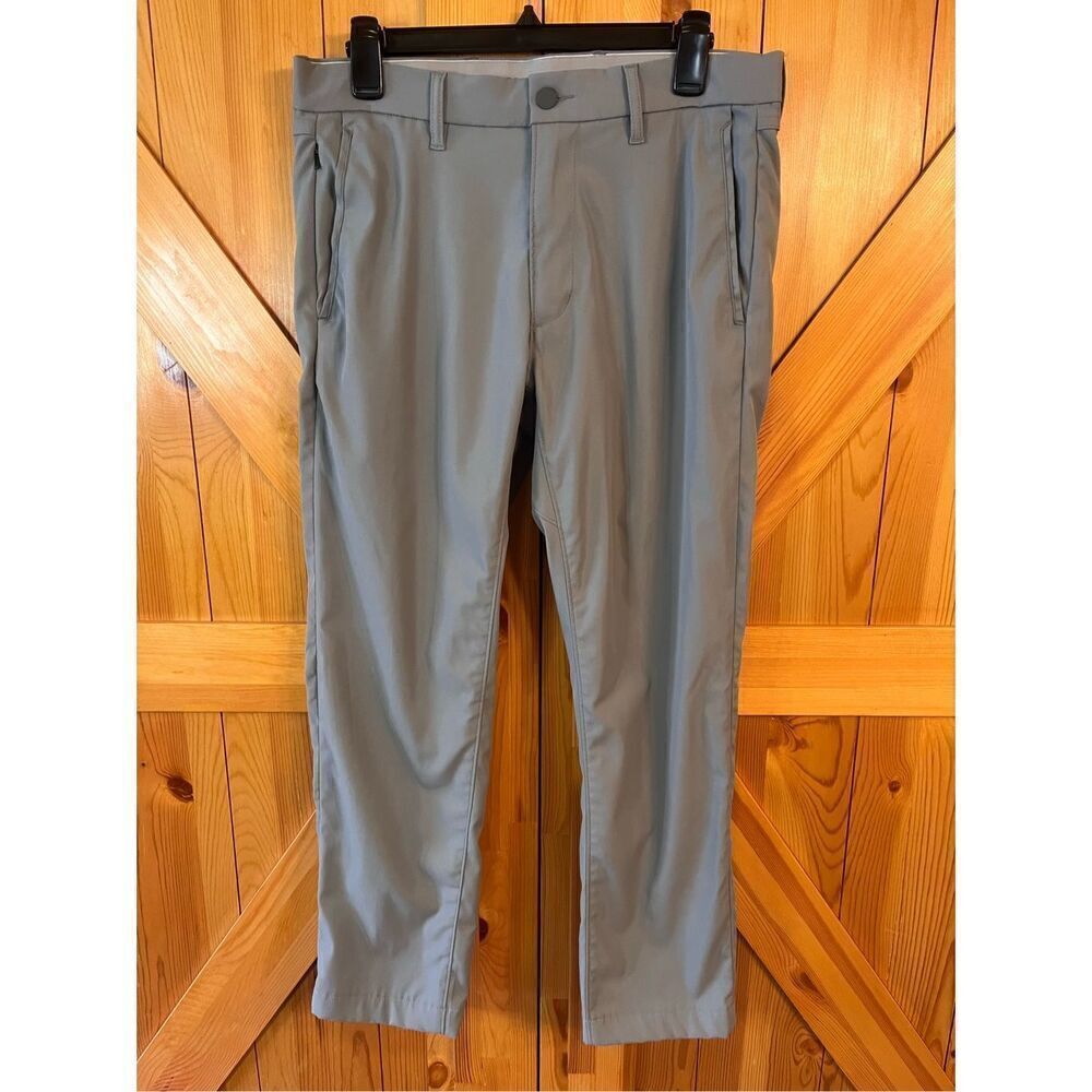 LANDS' END MENS GRAY SLIM FIT FLAT FRONT GOLF DRESS PANTSβ32 (3843)